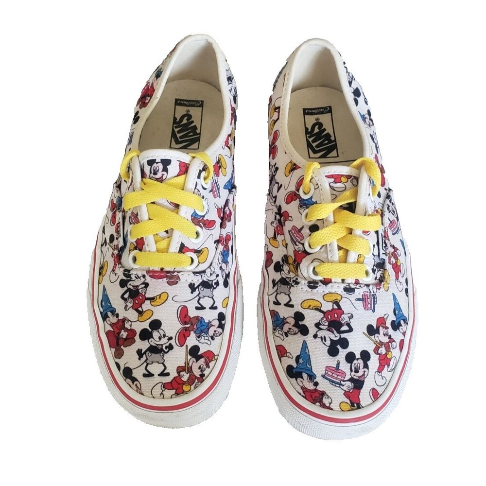Vans Era Disney Mickey Mouse White Red Classic Skate Shoes Women's Size  7